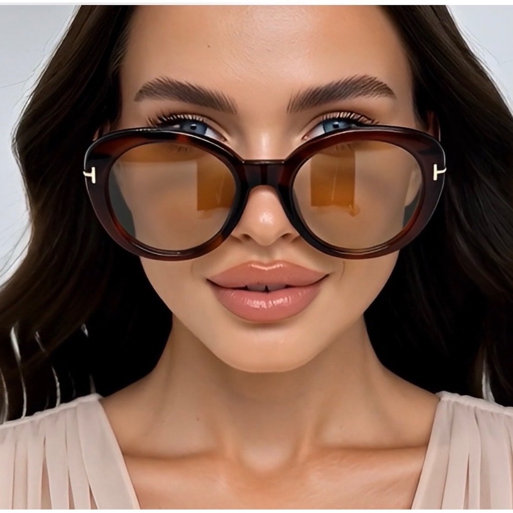 Women Sunglasses Dark‎ Havana Brown Frame Sophisticated Luxury Outfit Shades New